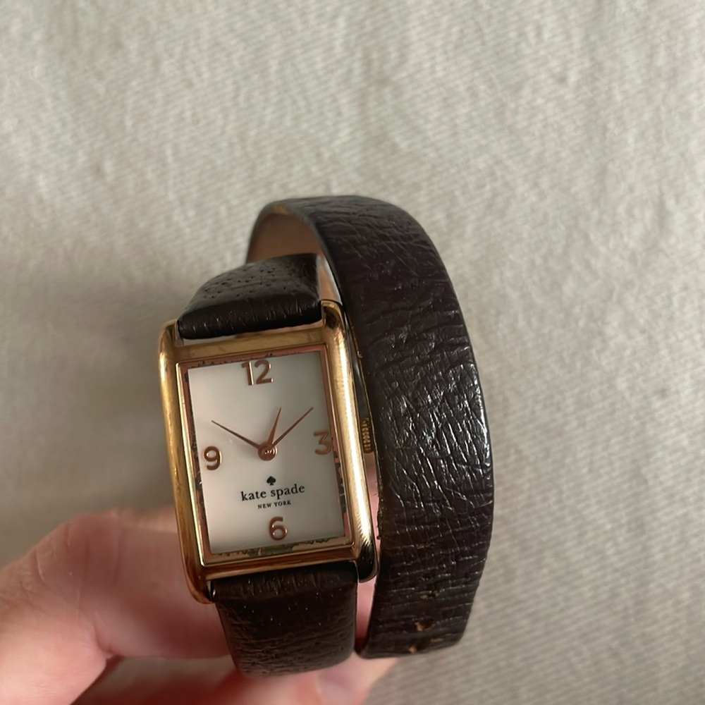 Kate Spade brown Leather double Wrap Band Watch
